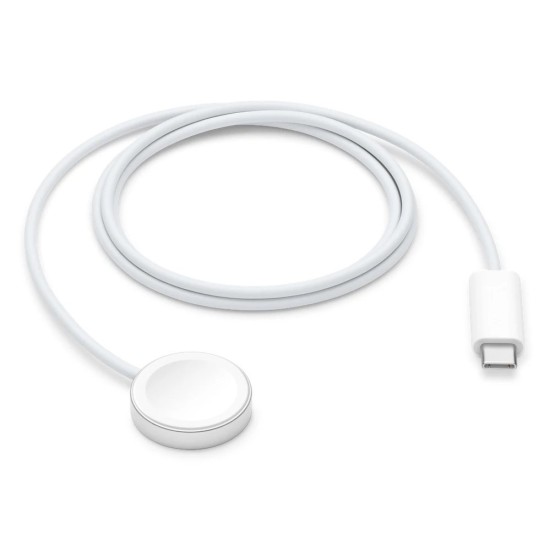 Tactical Magnetic USB-C Charging cable priekš Apple Watch - Balts - magnētisks bezvadu USB Type-C lādētājs paliktnis