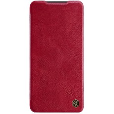 NILLKIN Qin Series Card Holder Leather Flip Case priekš Xiaomi 12 Lite - Sarkans - sāniski atverams maciņš (ādas maks, grāmatiņa, leather book wallet case cover)