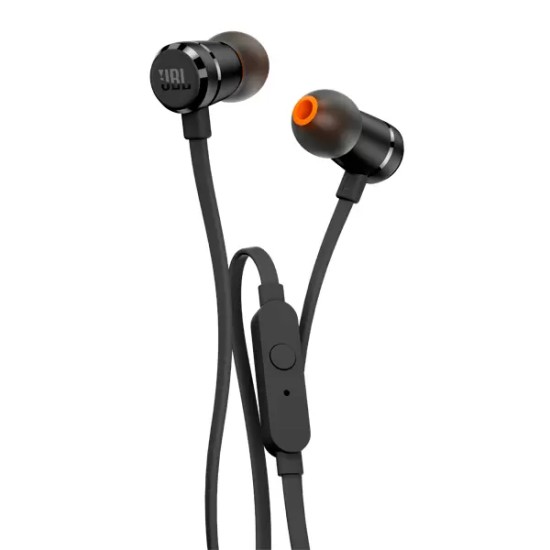 JBL T290 In-Ear Stereo Earphones with Remote and Mic jack 3.5mm - Melnas - Universālas stereo austiņas ar mikrofonu un pulti