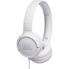 JBL T500 Pure Bass Sound Wired On-Ear Stereo Headphones with Remote and Mic jack 3.5mm - Baltas - Universālas stereo austiņas ar mikrofonu un pulti