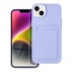 Forcell Card Back Case priekš Apple iPhone 14 Plus - Violets - silikona aizmugures apvalks ar kabatiņu / bampers-vāciņš
