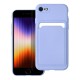 Forcell Card Back Case priekš Apple iPhone 7 / 8 / SE2 (2020) / SE3 (2022) - Violets - silikona aizmugures apvalks ar kabatiņu / bampers-vāciņš