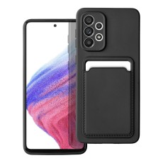 Forcell Card Back Case priekš Samsung Galaxy A53 5G A536 - Melns - silikona aizmugures apvalks ar kabatiņu / bampers-vāciņš