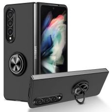 Forcell Kong Ring Case priekš Samsung Galaxy Fold4 5G - Melns - plastikāta aizmugures apvalks ar gredzenu-turētāju / vāciņš