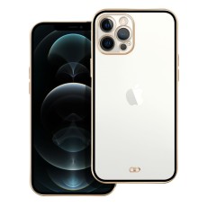 Lux Back Case priekš Apple iPhone 12 Pro - Caurspīdīgs / Melns - silikona aizmugures apvalks / bampers-vāciņš