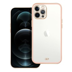 Lux Back Case priekš Apple iPhone 12 Pro - Caurspīdīgs / Rozā - silikona aizmugures apvalks / bampers-vāciņš