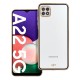 Lux Back Case priekš Samsung Galaxy A22 5G A226 - Caurspīdīgs / Melns - silikona aizmugures apvalks / bampers-vāciņš
