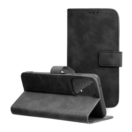 Forcell Tender Book Case priekš Samsung Galaxy A52 A525 / A52 5G A526 / A52s 5G A528 - Melns - sāniski atverams maciņš ar stendu / grāmatveida maks