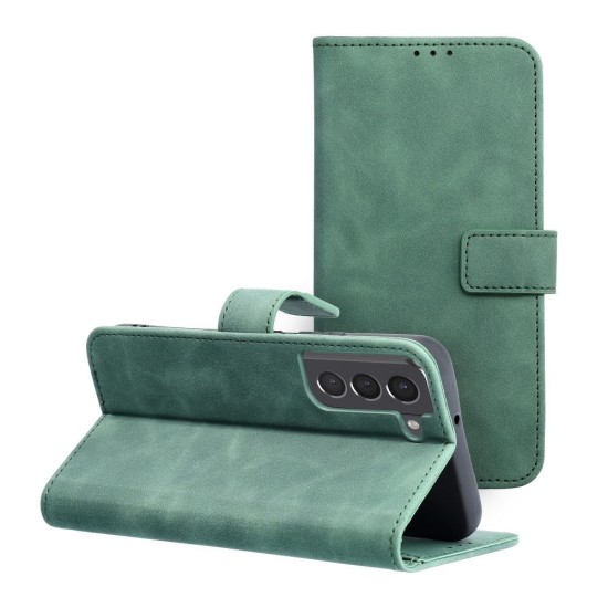 Forcell Tender Book Case priekš Samsung Galaxy S22 Plus 5G S906 - Tumši Zaļš - sāniski atverams maciņš ar stendu / grāmatveida maks