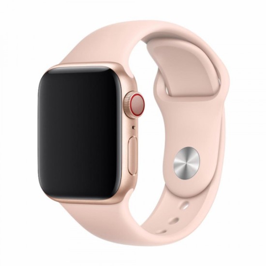 Devia strap Deluxe Sport для Apple Watch 42 / 44 / 45 mm / Ultra 49 mm - Розовый Песок - силиконовый ремешок для часов