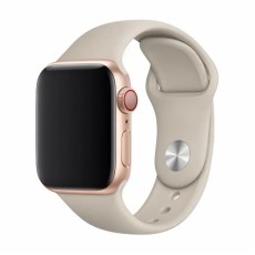 Devia Strap Deluxe Sport priekš Apple Watch 42 / 44 / 45 / 46mm / Ultra 49 mm - Bēšs - silikona siksniņa (josta) priekš pulksteņiem