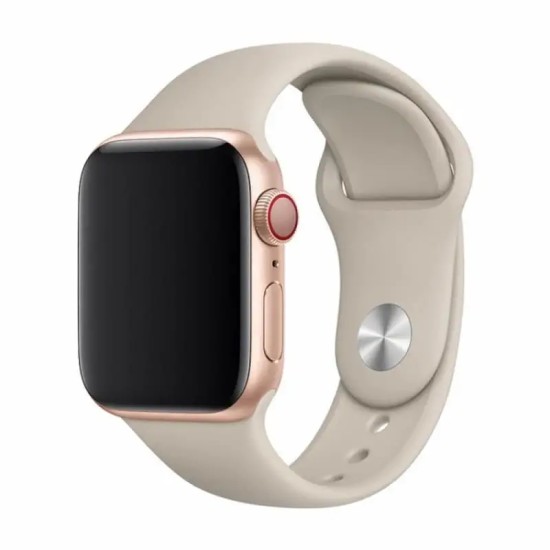 Devia Strap Deluxe Sport priekš Apple Watch 42 / 44 / 45 mm / Ultra 49 mm - Bēšs - silikona siksniņa (josta) priekš pulksteņiem