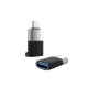 XO USB to Type-C OTG Adapter - Melns - USB adapteris telefoniem vai planšetdatoriem ar Type-C ieeju / konektoru