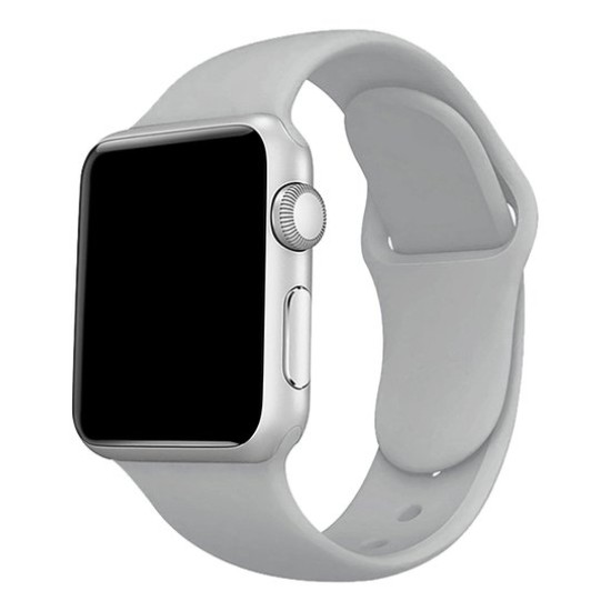 Silicone Watch Band size M / L priekš Apple Watch 38 / 40 / 41 mm - Gaiši Pelēks - silikona siksniņas (jostas) priekš pulksteņiem
