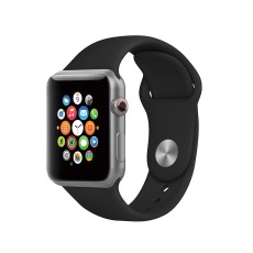 Silicone Watch Band size M / L priekš Apple Watch 38 / 40 / 41 mm / Series 10 / 11 (42mm) - Melns - silikona siksniņas (jostas) priekš pulksteņiem