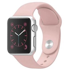 Silicone Watch Band size S / M priekš Apple Watch 38 / 40 / 41 mm / Series 10 / 11 (42mm) - Rozā Smilts - silikona siksniņas (jostas) priekš pulksteņiem