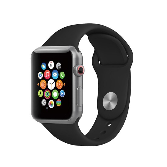 Silicone Watch Band size M / L priekš Apple Watch 42 / 44 / 45 mm / Ultra 49 mm - Melns - silikona siksniņas (jostas) priekš pulksteņiem