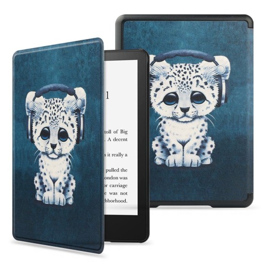 Tech-Protect Smart Case для Amazon Kindle Paperwhite 5 / SE (2021) - Синий / Кот - чехол-книжка со стендом / подставкой