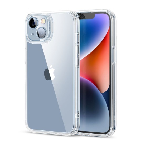 ESR Ice Shield Back Case priekš Apple iPhone 14 Plus - Caurspīdīgs - triecienizturīgs silikona-stikla aizmugures apvalks / bampers-vāciņš