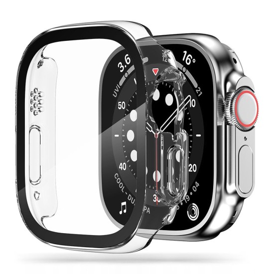 Tech-Protect Defense 360 Case with Tempered Glass priekš Apple Watch Ultra (49mm) - Caurspīdīgs - plastikāta apvalks viedpulksteņiem ar aizsargstiklu