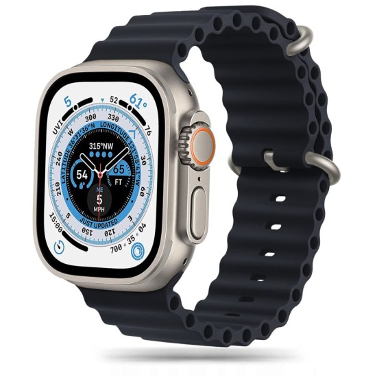 Tech-Protect Iconband Pro Watch Band priekš Apple Watch 42 / 44 / 45 mm / Ultra 49 mm - Melns - silikona siksniņa viedpulksteņiem