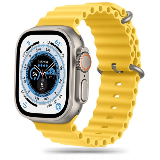 Tech-Protect Iconband Pro Watch Band priekš Apple Watch 42 / 44 / 45 mm / Ultra 49 mm - Dzeltens - silikona siksniņa viedpulksteņiem