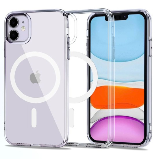 Tech-Protect Magmat Magsafe Back Case priekš Apple iPhone 11 - Caurspīdīgs - silikona aizmugures apvalks / bampers-vāciņš