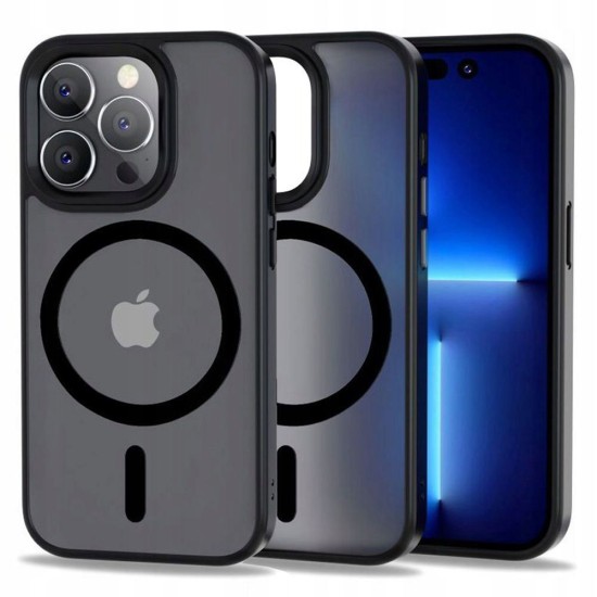 Tech-Protect Magmat Magsafe Back Case priekš Apple iPhone 13 Pro - Melns - silikona aizmugures apvalks / bampers-vāciņš