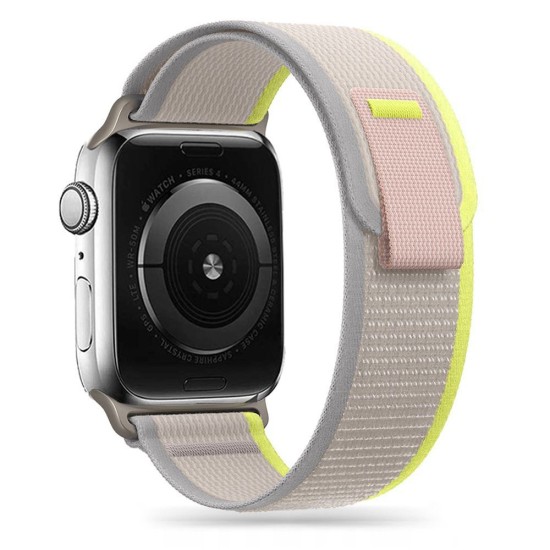 Tech-Protect Nylon Watch Band priekš Apple Watch 42 / 44 / 45 mm / Ultra 49 mm - Bēšs - neilona siksniņa viedpulksteņiem