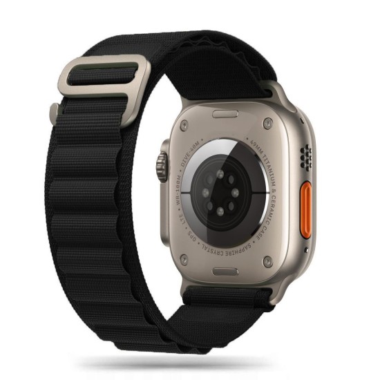 Tech-Protect Nylon Pro Watch Band priekš Apple Watch 42 / 44 / 45 mm / Ultra 49 mm - Melns - neilona siksniņa viedpulksteņiem