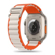 Tech-Protect Nylon Pro Watch Band priekš Apple Watch 42 / 44 / 45 / 46mm / Ultra 49 mm - Oranžs / Bēšs - neilona siksniņa viedpulksteņiem