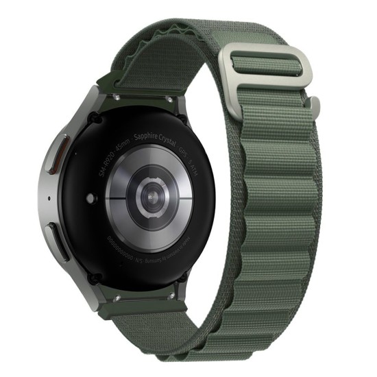 Tech-Protect Nylon Pro Watch Band priekš Samsung Galaxy Watch 4 / 5 / 5 Pro / 6 / Classic (40 / 42 / 43 / 44 / 45 / 46 / 47 mm) - Haki Zaļš - neilona siksniņas (jostas) priekš viedpulksteņiem