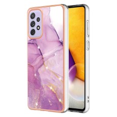 IMD Electroplating Marble Pattern TPU Phone Shell priekš Samsung Galaxy A13 4G A135 - Violets - silikona aizmugures apvalks / bampers-vāciņš