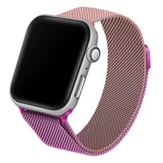 Beline Magnetic Milanese Watch Band priekš Apple Watch 42 / 44 / 45 / 46mm / Ultra 49 mm - Rozā / Violets - siksniņa viedpulksteņiem no nerūsējoša tērauda ar magnētu