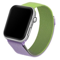 Beline Magnetic Milanese Watch Band priekš Apple Watch 42 / 44 / 45 / 46mm / Ultra 49 mm - Zaļš / Violets - siksniņa viedpulksteņiem no nerūsējoša tērauda ar magnētu