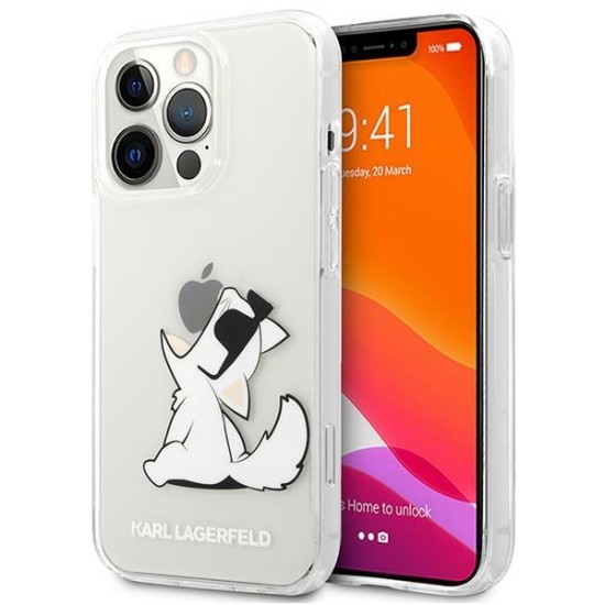 Karl Lagerfeld Choupette Fun series Back Case KLHCP14LCFNRC priekš Apple iPhone 14 Pro - Caurspīdīgs - silikona aizmugures apvalks / bampers-vāciņš