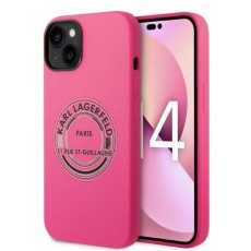 Karl Lagerfeld Silicone RSG series Back Case KLHCP14MSRSGRCF priekš Apple iPhone 14 Plus - Rozā - silikona aizmugures apvalks / bampers-vāciņš