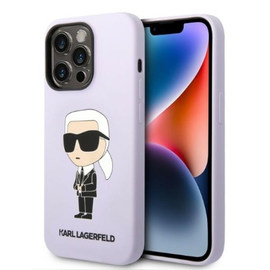 Karl Lagerfeld Silicone Ikonik series Back Case KLHCP14XSNIKBCU priekš Apple iPhone 14 Pro Max - Violets - silikona aizmugures apvalks / bampers-vāciņš