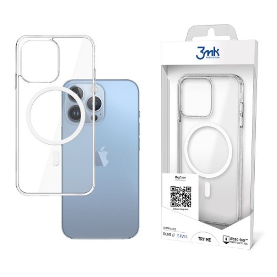 3MK MagSafe Clear Case priekš Apple iPhone 13 Pro - Caurspīdīgs - silikona aizmugures apvalks / bampers-vāciņš