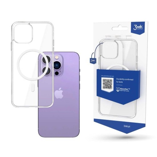 3MK MagSafe Clear Case priekš Apple iPhone 14 Pro - Caurspīdīgs - silikona aizmugures apvalks / bampers-vāciņš