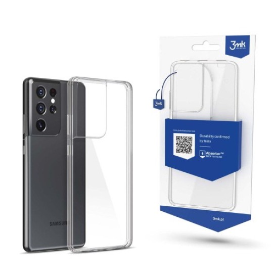 3MK Clear Case priekš Samsung Galaxy S21 Ultra G991 - Caurspīdīgs - silikona aizmugures apvalks / bampers-vāciņš