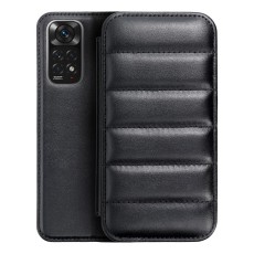Puffer Book Case priekš Xiaomi Redmi Note 11 Pro / Note 12 Pro 4G - Melns - sāniski atverams maciņš ar stendu / grāmatveida maks