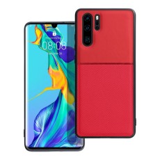 Forcell Noble Back Case priekš Huawei P30 Pro - Sarkans - mākslīgās ādas aizmugures apvalks ar iebūvētu metālisku plāksni / bampers-vāciņš 