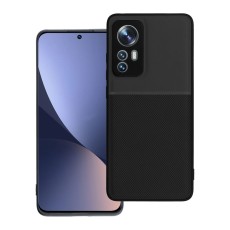 Forcell Noble Back Case priekš Xiaomi 12 Lite - Melns - mākslīgās ādas aizmugures apvalks ar iebūvētu metālisku plāksni / bampers-vāciņš