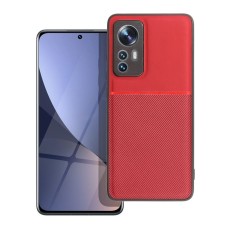 Forcell Noble Back Case priekš Xiaomi 12 Lite - Sarkans - mākslīgās ādas aizmugures apvalks ar iebūvētu metālisku plāksni / bampers-vāciņš 