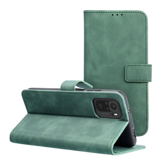 Forcell Tender Book Case priekš Xiaomi Redmi 10C - Tumši Zaļš - sāniski atverams maciņš ar stendu / grāmatveida maks
