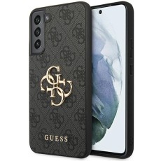 Guess 4G Big Metal Logo Collection Back Case GUHCS23M4GMGGR priekš Samsung Galaxy S23 Plus 5G S916 - Pelēks - mākslīgās ādas aizmugures apvalks / bampers-vāciņš