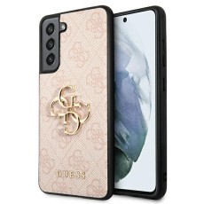 Guess 4G Big Metal Logo Collection Back Case GUHCS23M4GMGPI priekš Samsung Galaxy S23 Plus 5G S916 - Rozā - mākslīgās ādas aizmugures apvalks / bampers-vāciņš