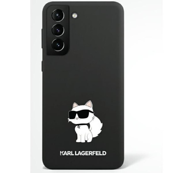 Karl Lagerfeld Silicone Choupette series Back Case KLHCS23SSNCHBCK priekš Samsung Galaxy S23 5G S911 - Melns - silikona-plastikāta aizmugures apvalks / bampers-vāciņš