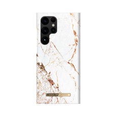 iDeal of Sweden Fashion AW16 Back Case priekš Samsung Galaxy S23 Ultra 5G S918 - Carrara Gold - plastikāta aizmugures apvalks ar iebūvētu metālisku plāksni / bampers-vāciņš